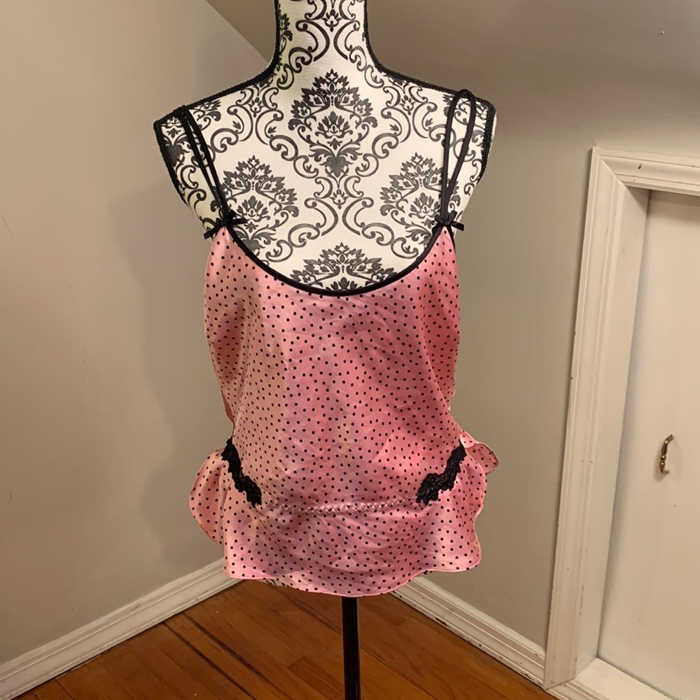 Frederick’s of Hollywood polkadot shirt